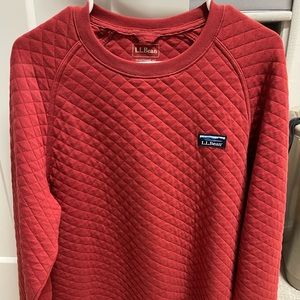 LL Bean Quilted Sweatshirt Men’s Medium Red